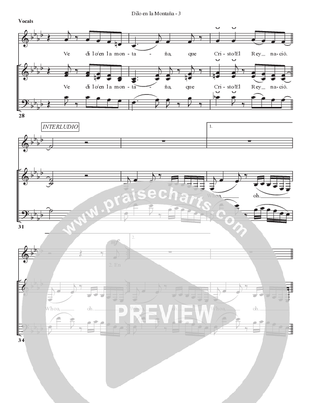 Ve dilo en la Montaña Choir Sheet (Bell Shoals Music)