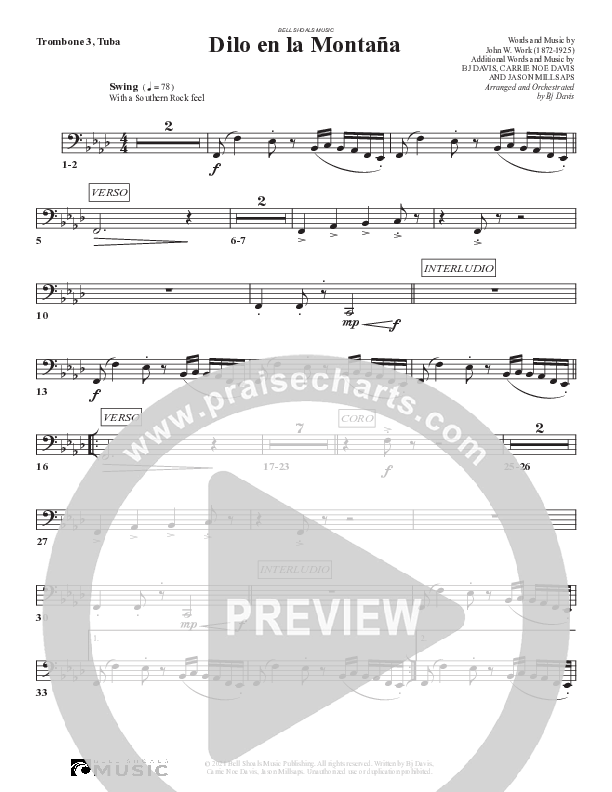 Ve dilo en la Montaña Trombone 3/Tuba (Bell Shoals Music)