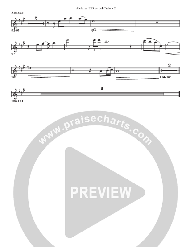 Aleluya (El Rey del Cielo) Alto Sax (Bell Shoals Music)