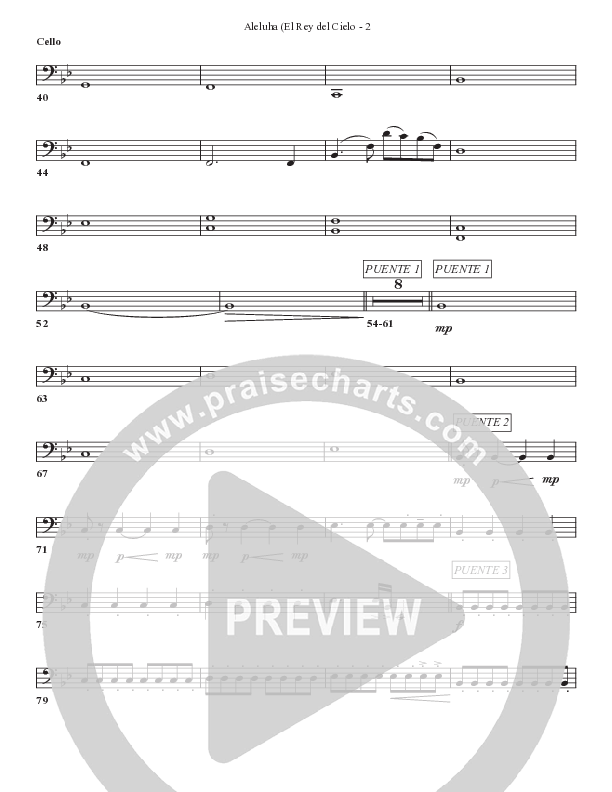 Aleluya (El Rey del Cielo) Cello (Bell Shoals Music)