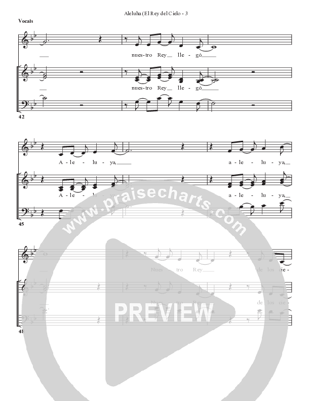 Aleluya (El Rey del Cielo) Choir Sheet (Bell Shoals Music)
