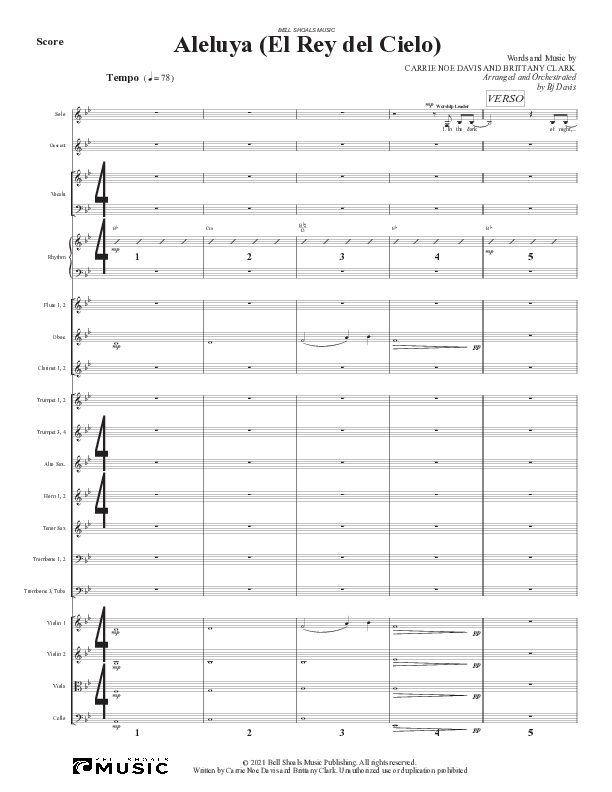 Aleluya (El Rey del Cielo) Conductor's Score (Bell Shoals Music)