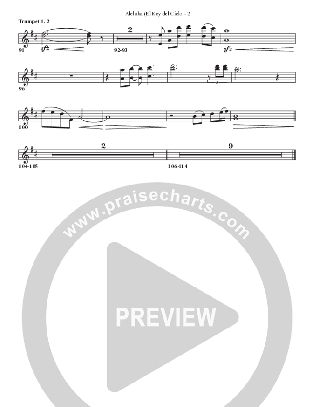 Aleluya (El Rey del Cielo) Trumpet 1,2 (Bell Shoals Music)