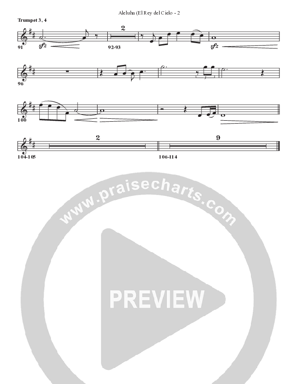 Aleluya (El Rey del Cielo) Trumpet 3/4 (Bell Shoals Music)