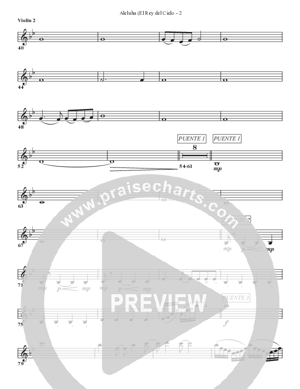 Aleluya (El Rey del Cielo) Violin 2 (Bell Shoals Music)