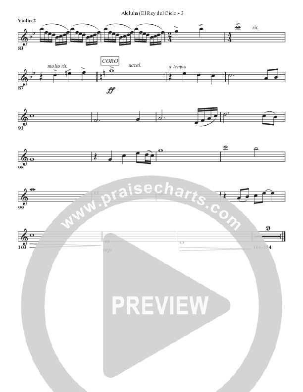 Aleluya (El Rey del Cielo) Violin 2 (Bell Shoals Music)