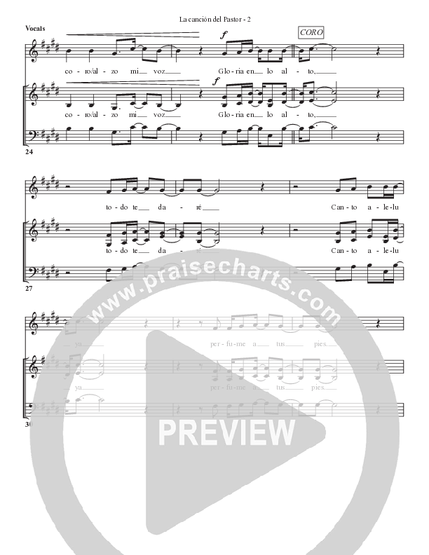 La canción del Pastor Choir Sheet (Bell Shoals Music)