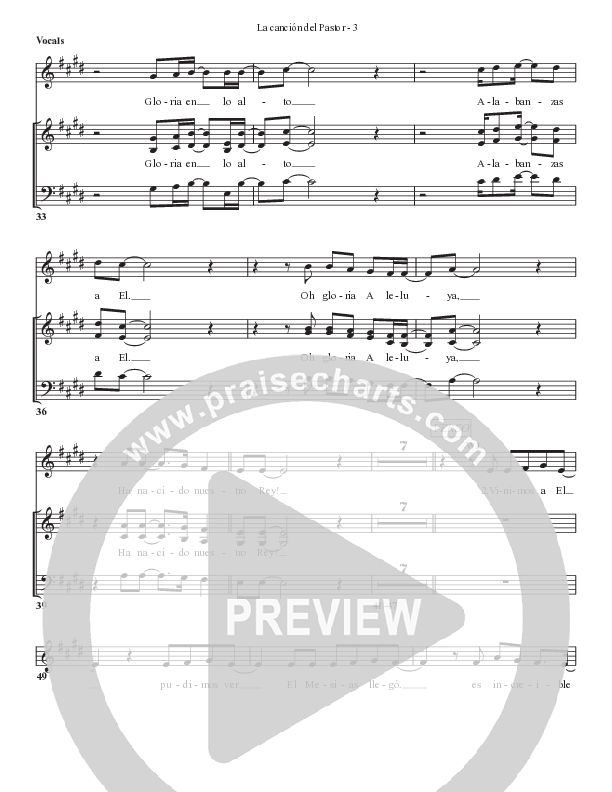 La canción del Pastor Choir Sheet (Bell Shoals Music)