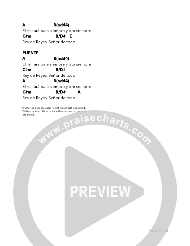 La canción del Pastor Chord Chart (Bell Shoals Music)