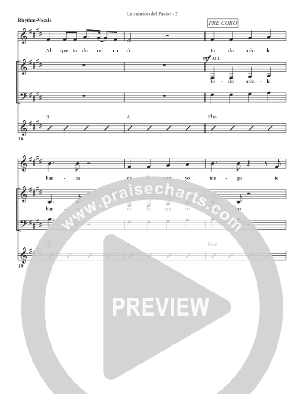 La canción del Pastor Piano/Vocal (SATB) (Bell Shoals Music)