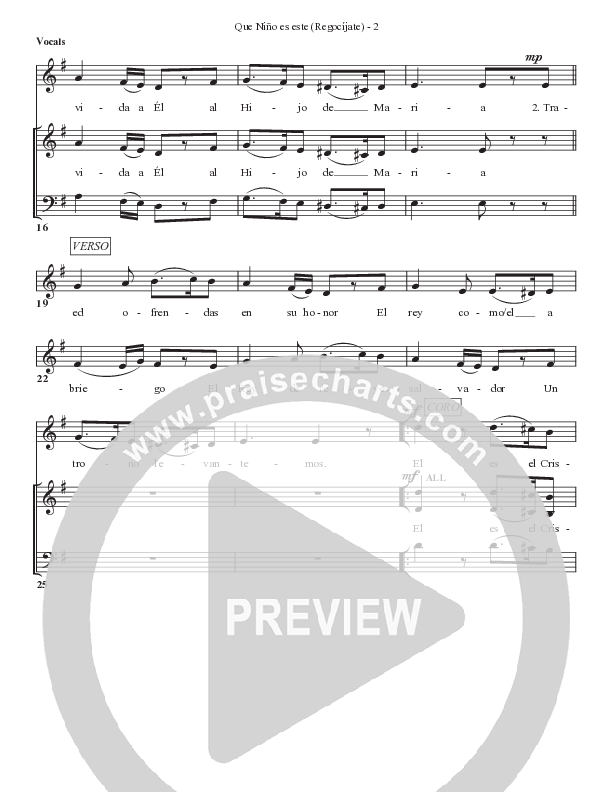 Que niño es este (Regocíjate) Choir Sheet (Bell Shoals Music)