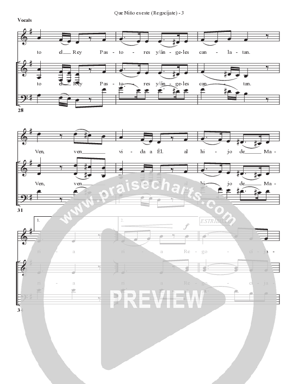 Que niño es este (Regocíjate) Choir Sheet (Bell Shoals Music)