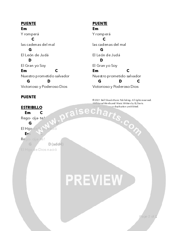 Que niño es este (Regocíjate) Chord Chart (Bell Shoals Music)
