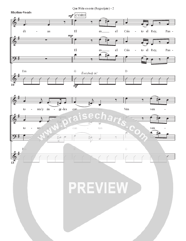 Que niño es este (Regocíjate) Piano/Vocal Pack (Bell Shoals Music)