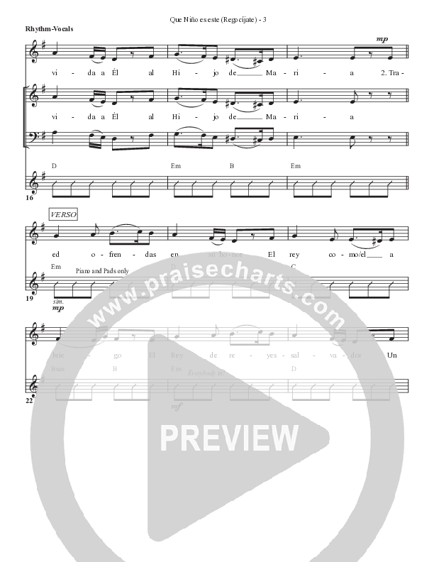 Que niño es este (Regocíjate) Piano/Vocal Pack (Bell Shoals Music)