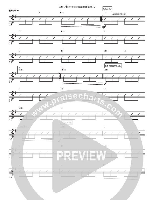 Que niño es este (Regocíjate) Rhythm Chart (Bell Shoals Music)