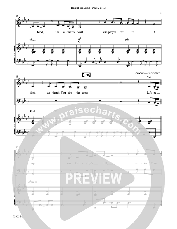Behold The Lamb (Choral Anthem SATB) Anthem (SATB/Piano) (Word Music Choral / Arr. Cliff Duren)