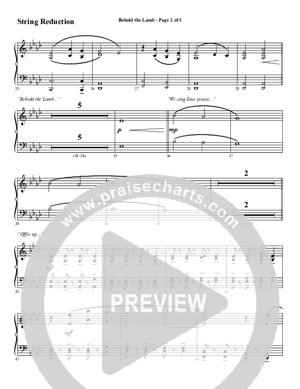 Behold The Lamb (Choral Anthem SATB) String Reduction (Word Music Choral / Arr. Cliff Duren)