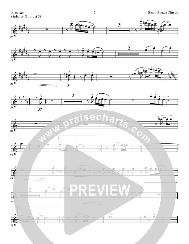 Blood Bought Church (Choral Anthem SATB) Alto Sax (Lillenas Choral / Arr. Cliff Duren)