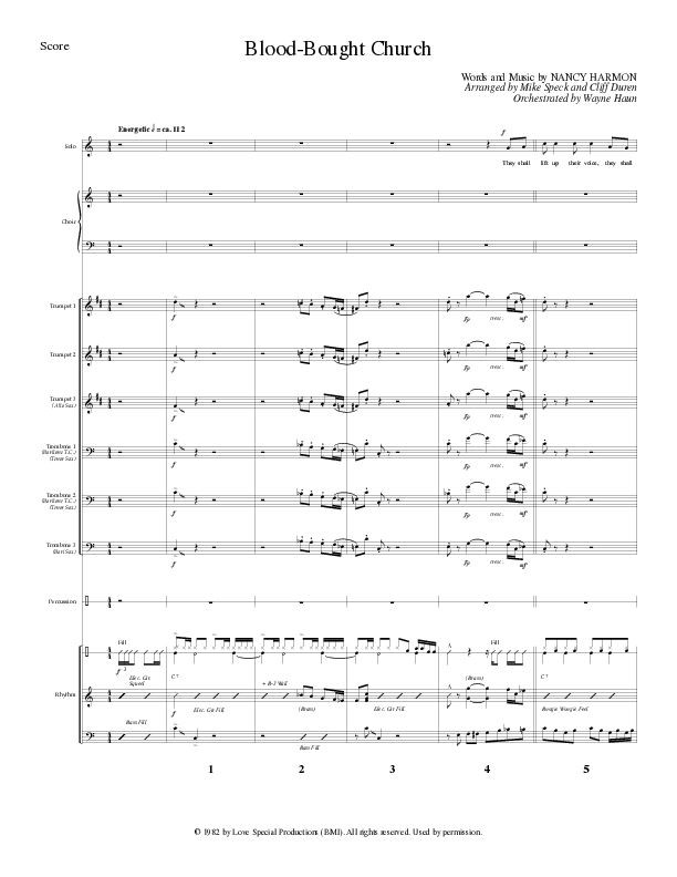 Blood Bought Church (Choral Anthem SATB) Orchestration (Lillenas Choral / Arr. Cliff Duren)