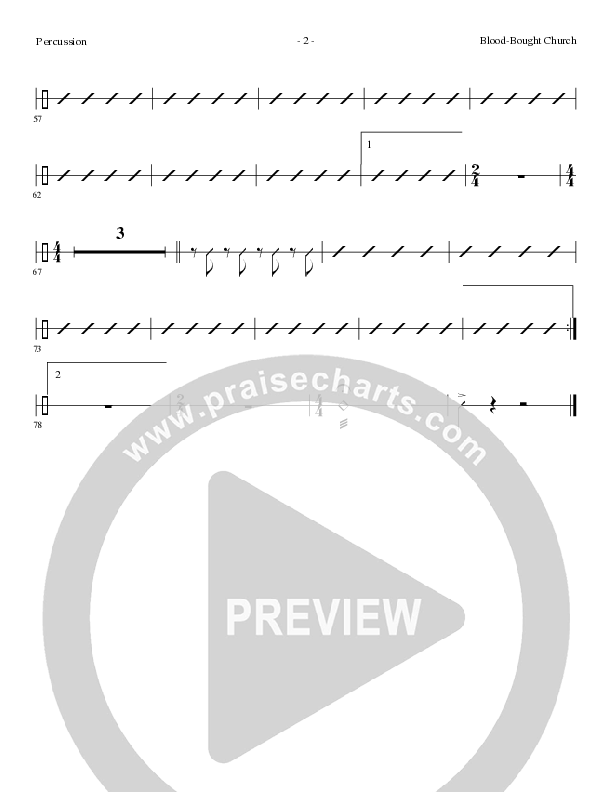 Blood Bought Church (Choral Anthem SATB) Percussion (Lillenas Choral / Arr. Cliff Duren)
