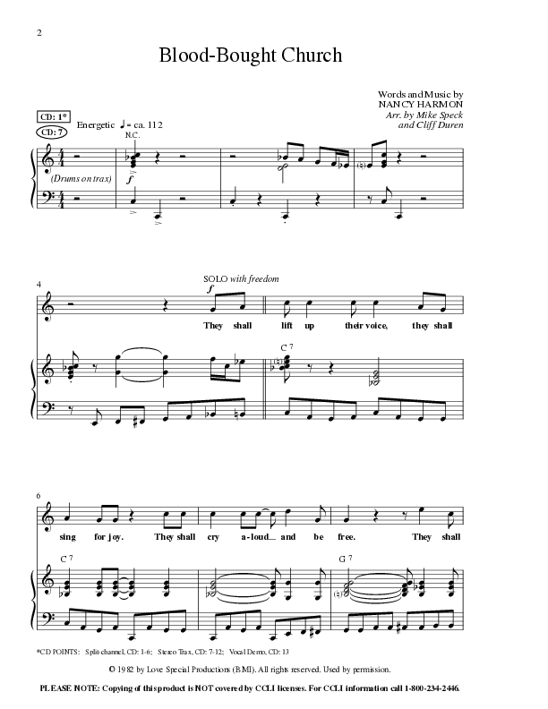 Blood Bought Church (Choral Anthem SATB) Anthem (SATB/Piano) (Lillenas Choral / Arr. Cliff Duren)
