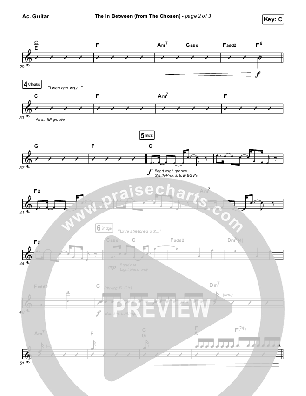 The In Between (From The Chosen) Acoustic Guitar (Matt Maher)