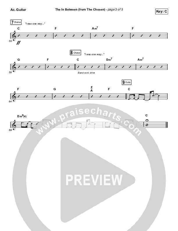 The In Between (From The Chosen) Acoustic Guitar (Matt Maher)