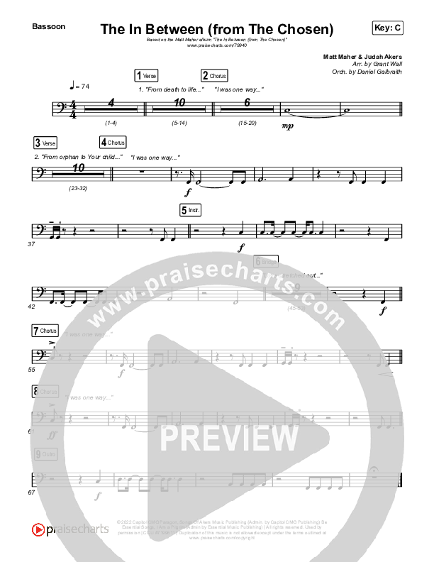 The In Between (From The Chosen) Bassoon (Matt Maher)