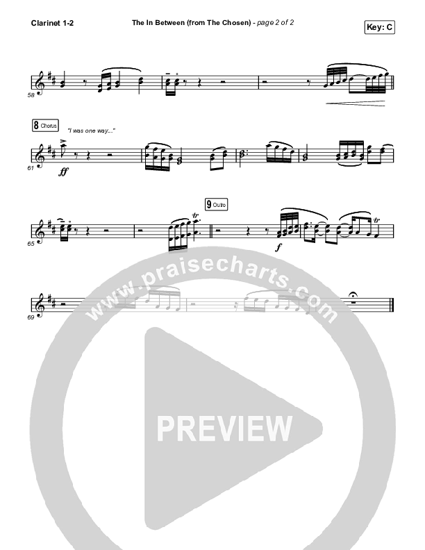 The In Between (From The Chosen) Clarinet 1,2 (Matt Maher)