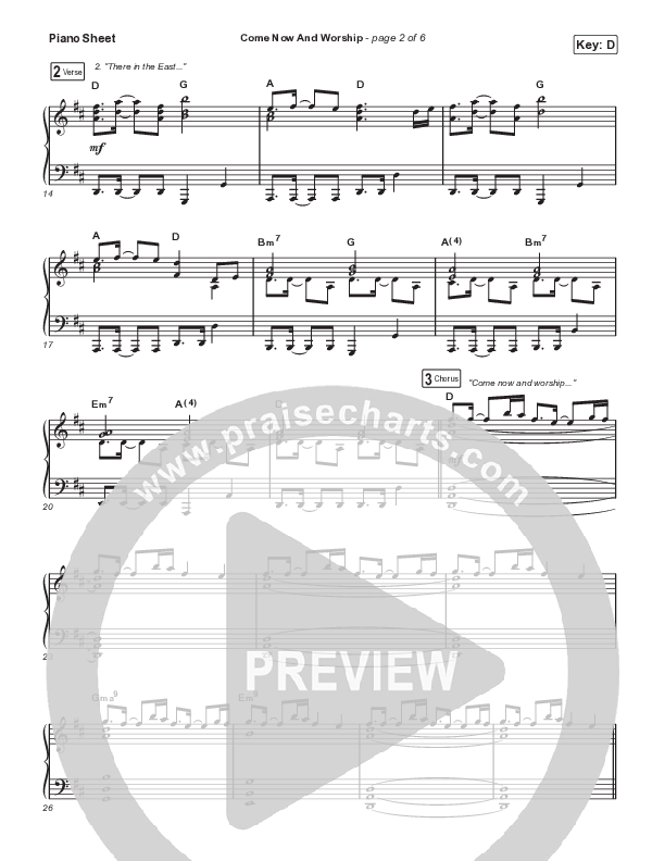 Come Now And Worship Piano Sheet (Worship For Everyone)