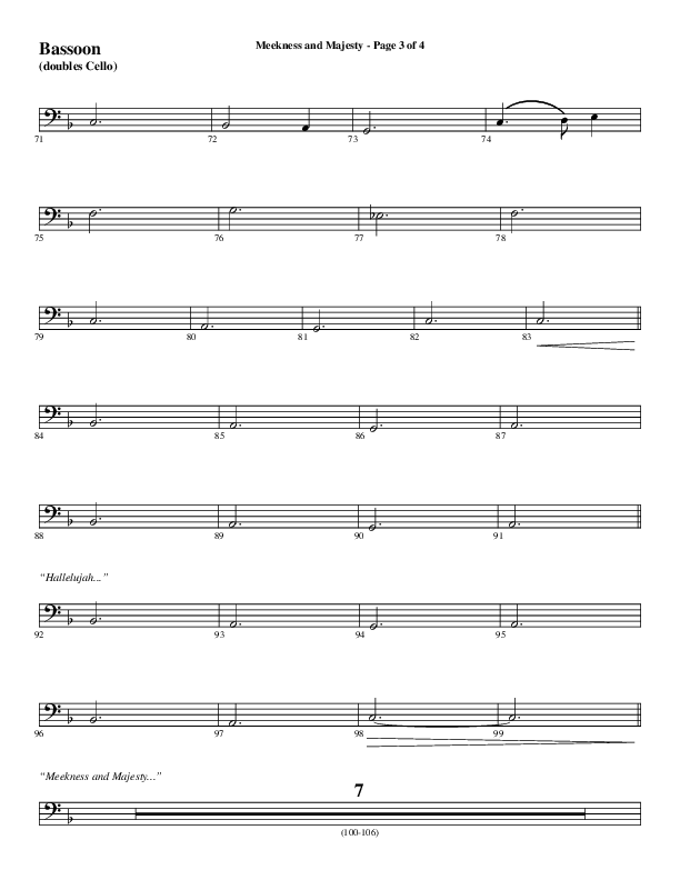 Meekness And Majesty (Choral Anthem SATB) Bassoon (Word Music Choral / Arr. Phil Nitz)