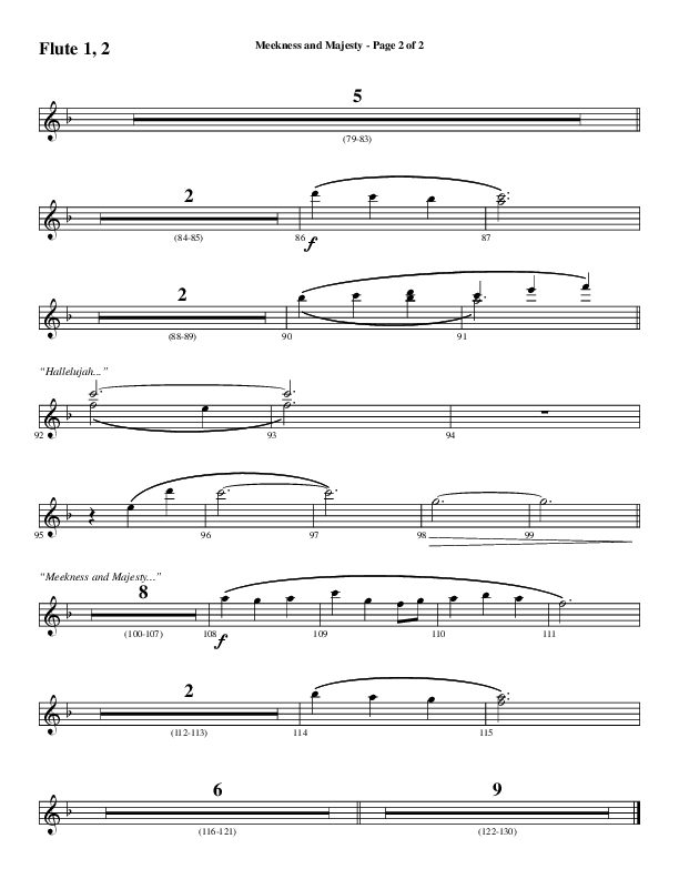 Meekness And Majesty (Choral Anthem SATB) Flute 1/2 (Word Music Choral / Arr. Phil Nitz)