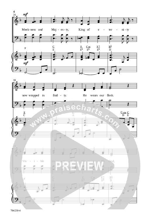 Meekness And Majesty (Choral Anthem SATB) Sheet Music PDF (Word Music ...