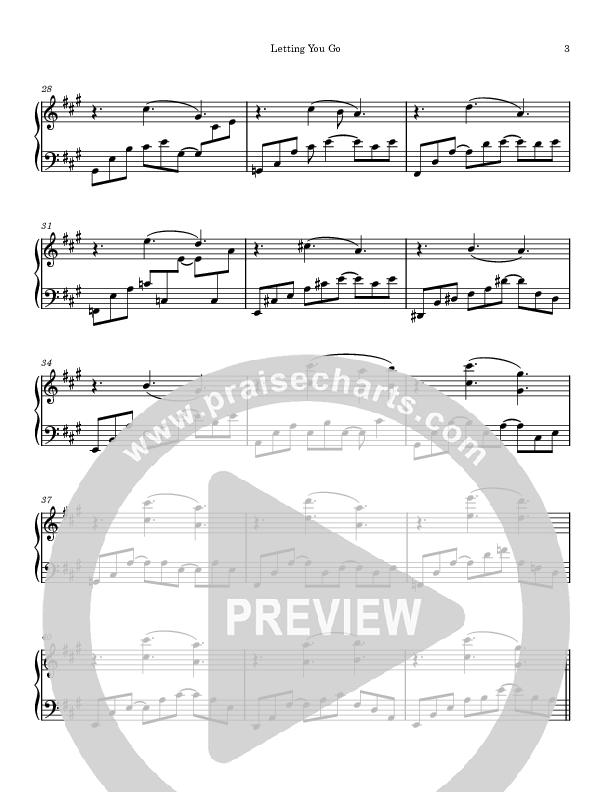 Letting You Go Piano Sheet (Alstad)