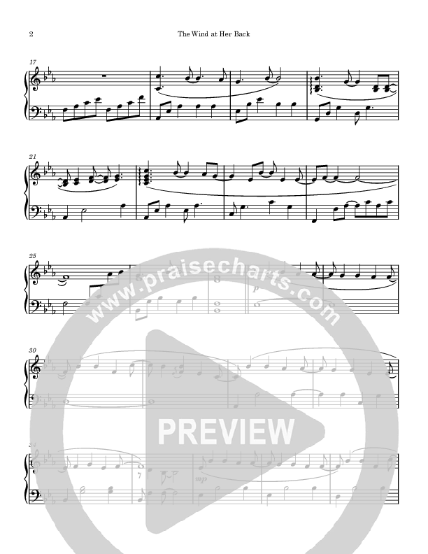 The Wind At Her Back Piano Sheet (Alstad)