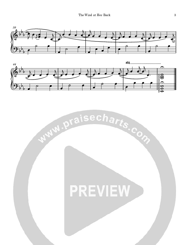 The Wind At Her Back Piano Sheet (Alstad)