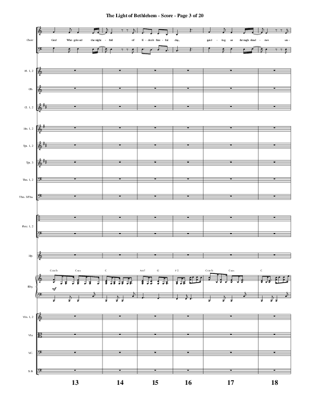 The Light Of Bethlehem (Choral Anthem SATB) Conductor's Score (Word Music Choral / Arr. Cliff Duren)