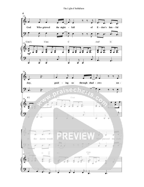 The Light Of Bethlehem (Choral Anthem SATB) Anthem (SATB/Piano) (Word Music Choral / Arr. Cliff Duren)