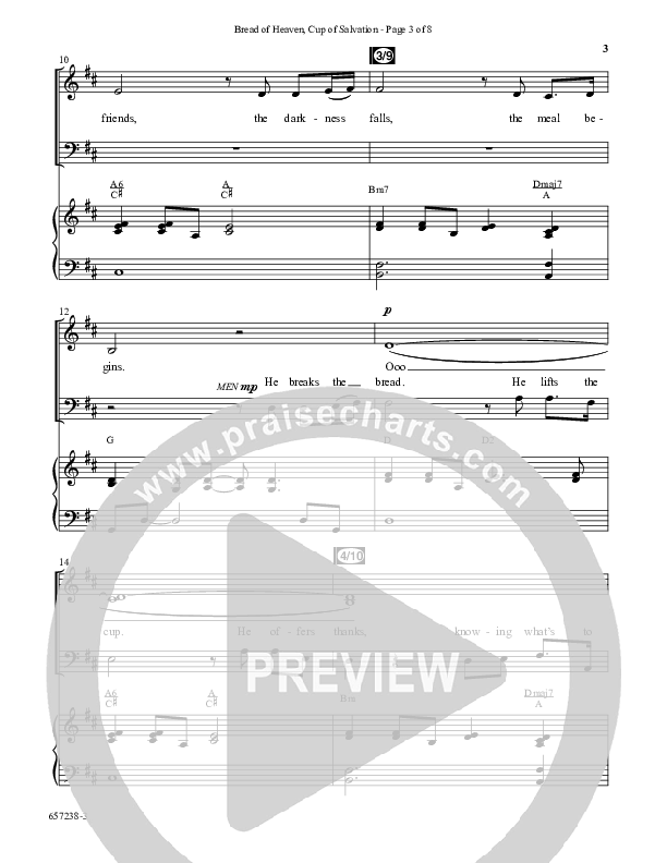 Bread Of Heaven Cup Of Salvation (Choral Anthem SATB) Anthem (SATB/Piano) (Word Music Choral / Arr. Daniel Semsen)