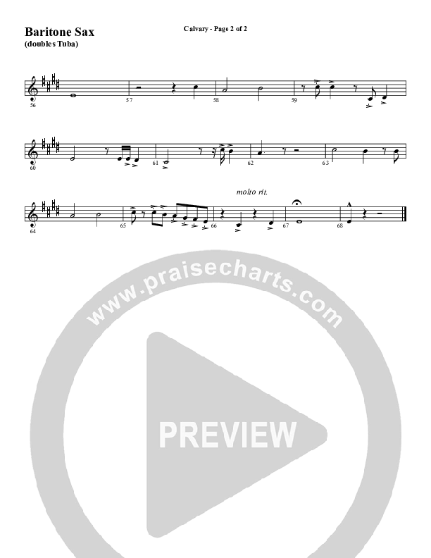 Calvary (Choral Anthem SATB) Bari Sax (Word Music Choral / Arr. Daniel Semsen)