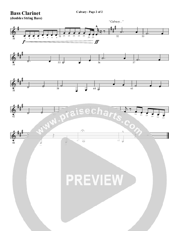 Calvary (Choral Anthem SATB) Bass Clarinet (Word Music Choral / Arr. Daniel Semsen)