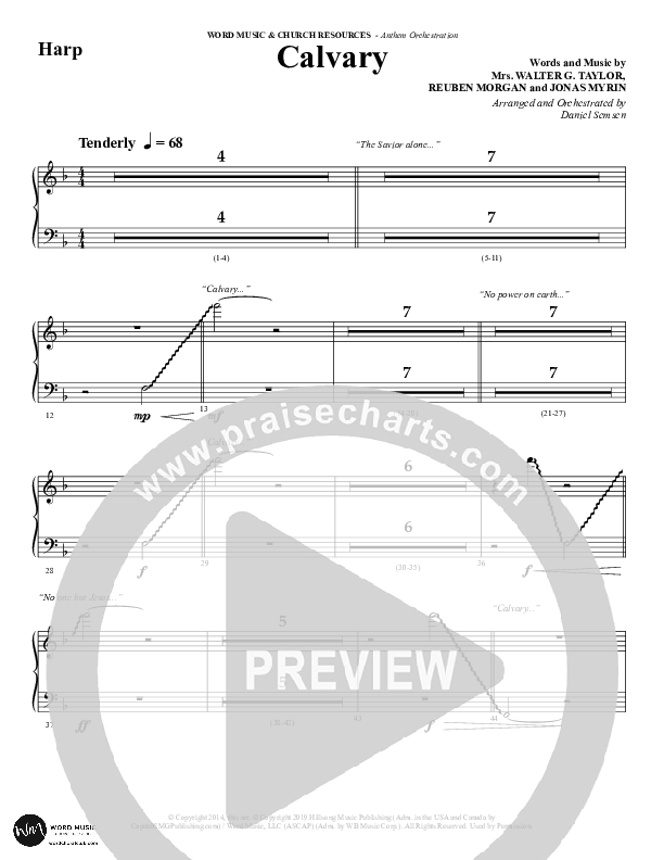 Calvary (Choral Anthem SATB) Harp (Word Music Choral / Arr. Daniel Semsen)