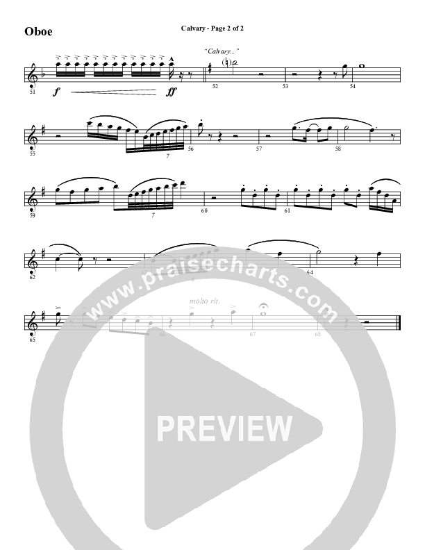 Calvary (Choral Anthem SATB) Oboe (Word Music Choral / Arr. Daniel Semsen)