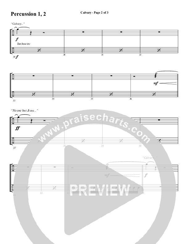 Calvary (Choral Anthem SATB) Percussion 1/2 (Word Music Choral / Arr. Daniel Semsen)