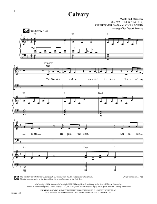 Calvary (Choral Anthem SATB) Anthem (SATB/Piano) (Word Music Choral / Arr. Daniel Semsen)