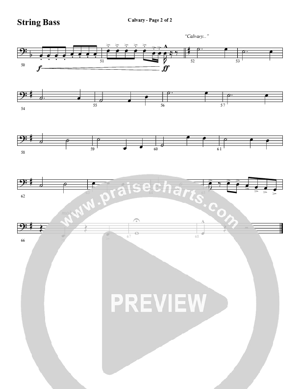 Calvary (Choral Anthem SATB) String Bass (Word Music Choral / Arr. Daniel Semsen)