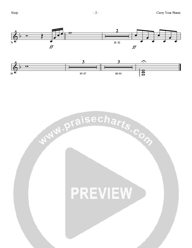 Carry Your Name (Choral Anthem SATB) Harp (Arr. Cliff Duren / Lillenas Choral)