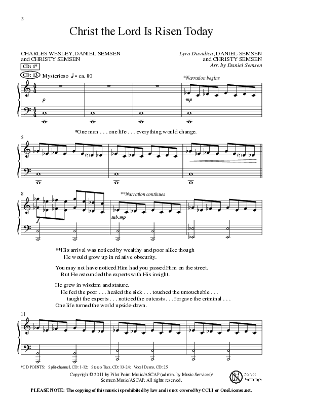 Christ The Lord Is Risen Today (Choral Anthem SATB) Anthem (SATB/Piano) (Word Music Choral / Arr. Daniel Semsen)