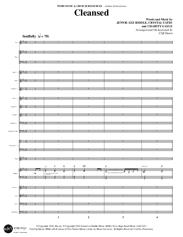 Cleansed (Choral Anthem SATB) Conductor's Score (Word Music Choral / Arr. Cliff Duren)